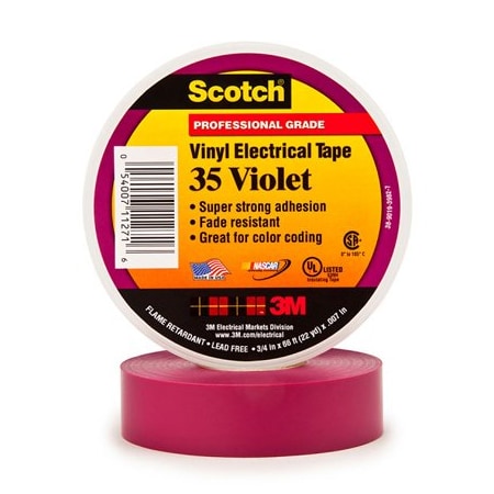 3M 3/4'' x 66' Violet 3M 35 Electrical Tape, 100PK BUY00448094